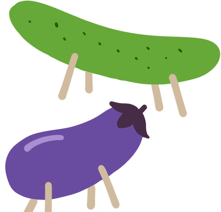 なすときゅうりの精霊馬の画像