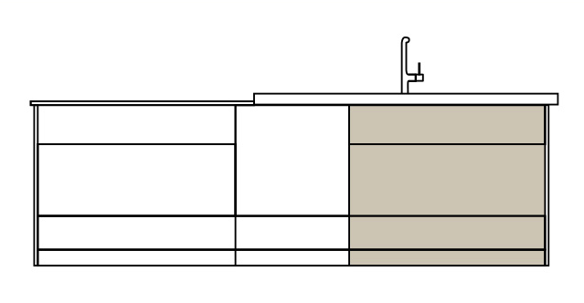 クリナップセントロシンクキャビネット位置